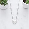 Collier petit coeur et goutte d'oxyde de zirconium Argent 925 Rhodié - vue V4