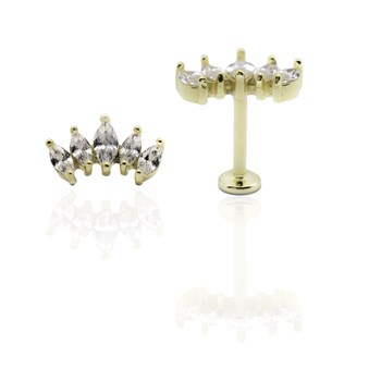 Gold-plated surgical steel ear cartilage piercing 6mm