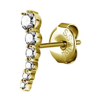 Earring in PVD gold and gradient zirconia