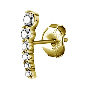 Earring in PVD gold and gradient zirconia