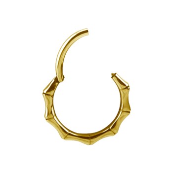 Bamboo clicker ring in PVD