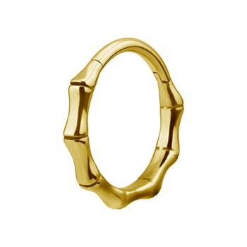 Bamboo clicker ring in PVD