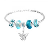 Bracelet de charms perles en acier SC Crystal