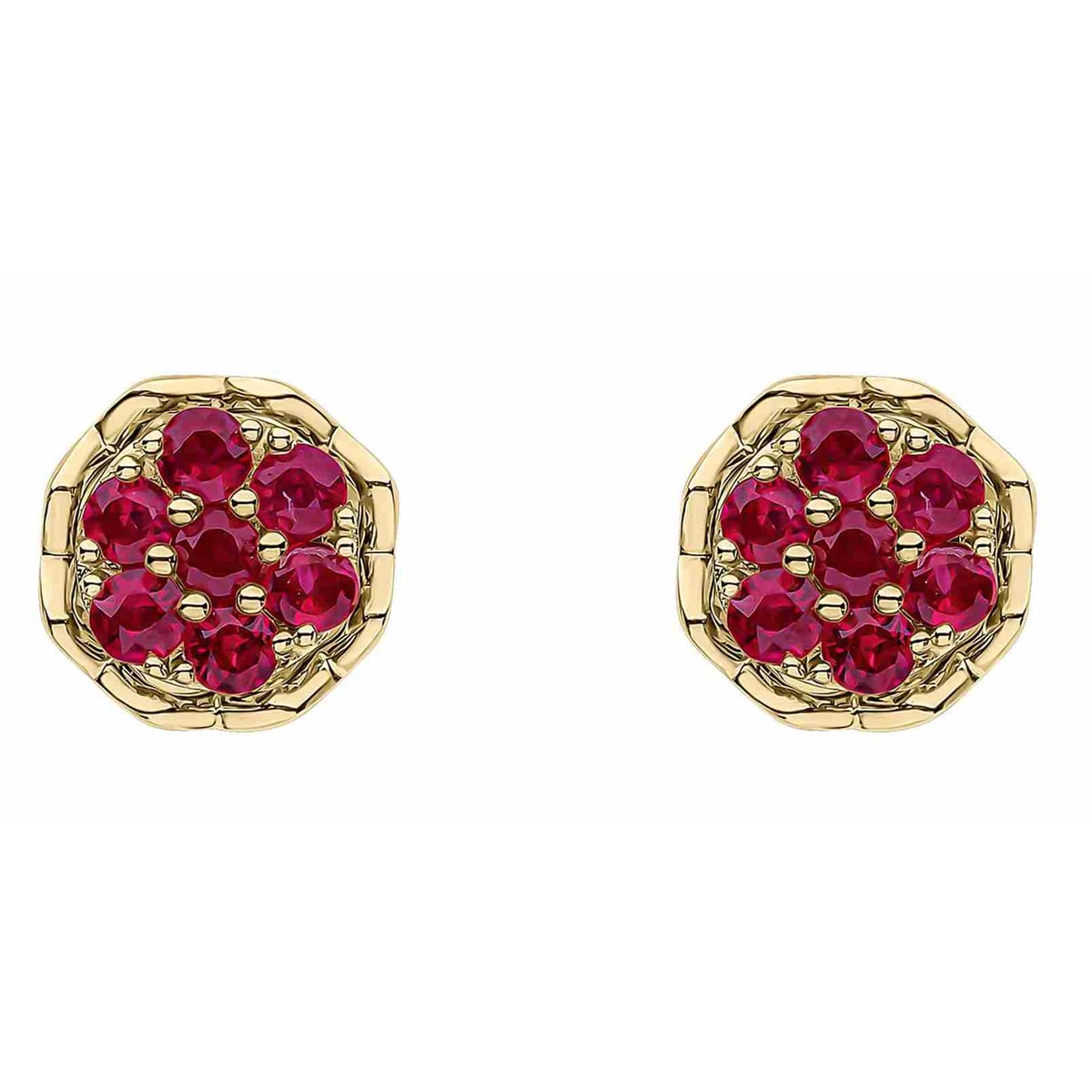 Boucle d'oreille rubis en or 375