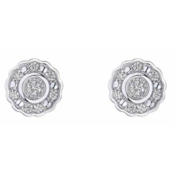 Boucle d'oreille diamant en or blanc 375