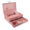 Grande boîte à bijoux velours rose pêche - vue V2