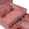 Grande boîte à bijoux velours rose pêche - vue V4