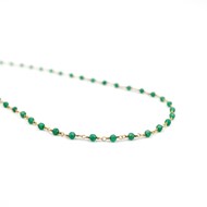 Collier perles onyx vert - CAROLE