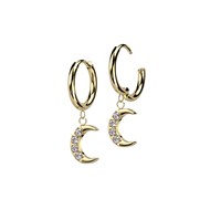 Anneau de piercing clicker avec charms lune Pvd Gold