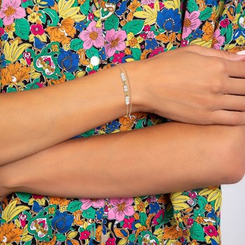 Dubbele wikkelarmband van SC Bohème met witte maanstenen