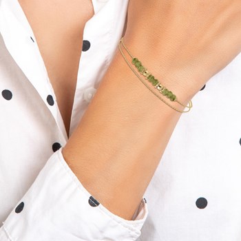 Dubbele wikkelarmband van SC Bohème met jadestenen