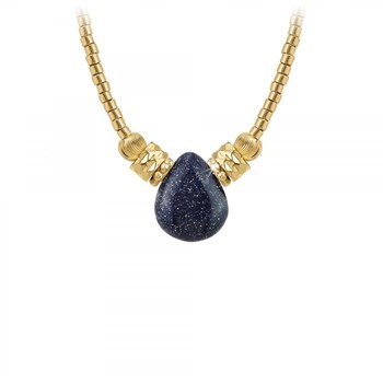 SC Bohème necklace adorned with a blue sand stone