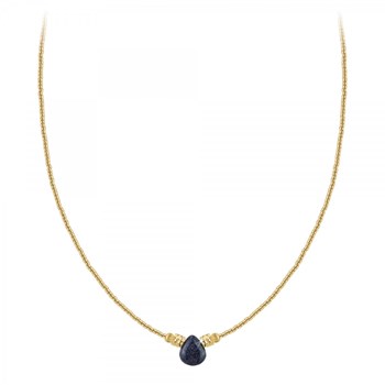SC Bohème necklace adorned with a blue sand stone