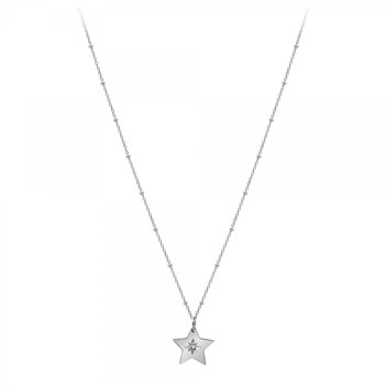 Collier étoile SC Crystal orné d'un véritable diamant blanc
