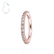 Anneau clicker plaqué or rose et cristaux de Swarovski griffés 10mm