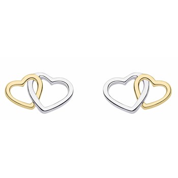 Boucle d'oreille coeurs plaqué or en argent 925