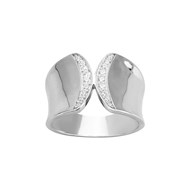 Bague en Argent avec oxyde de zirconium blanc