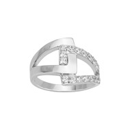 Bague en Argent avec oxyde de zirconium blanc