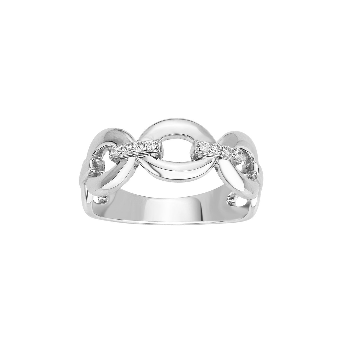 Bague en Argent avec oxyde de zirconium blanc