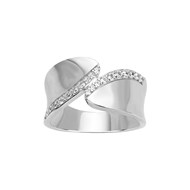 Bague en Argent avec oxyde de zirconium blanc