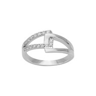 Bague en Argent avec oxyde de zirconium blanc