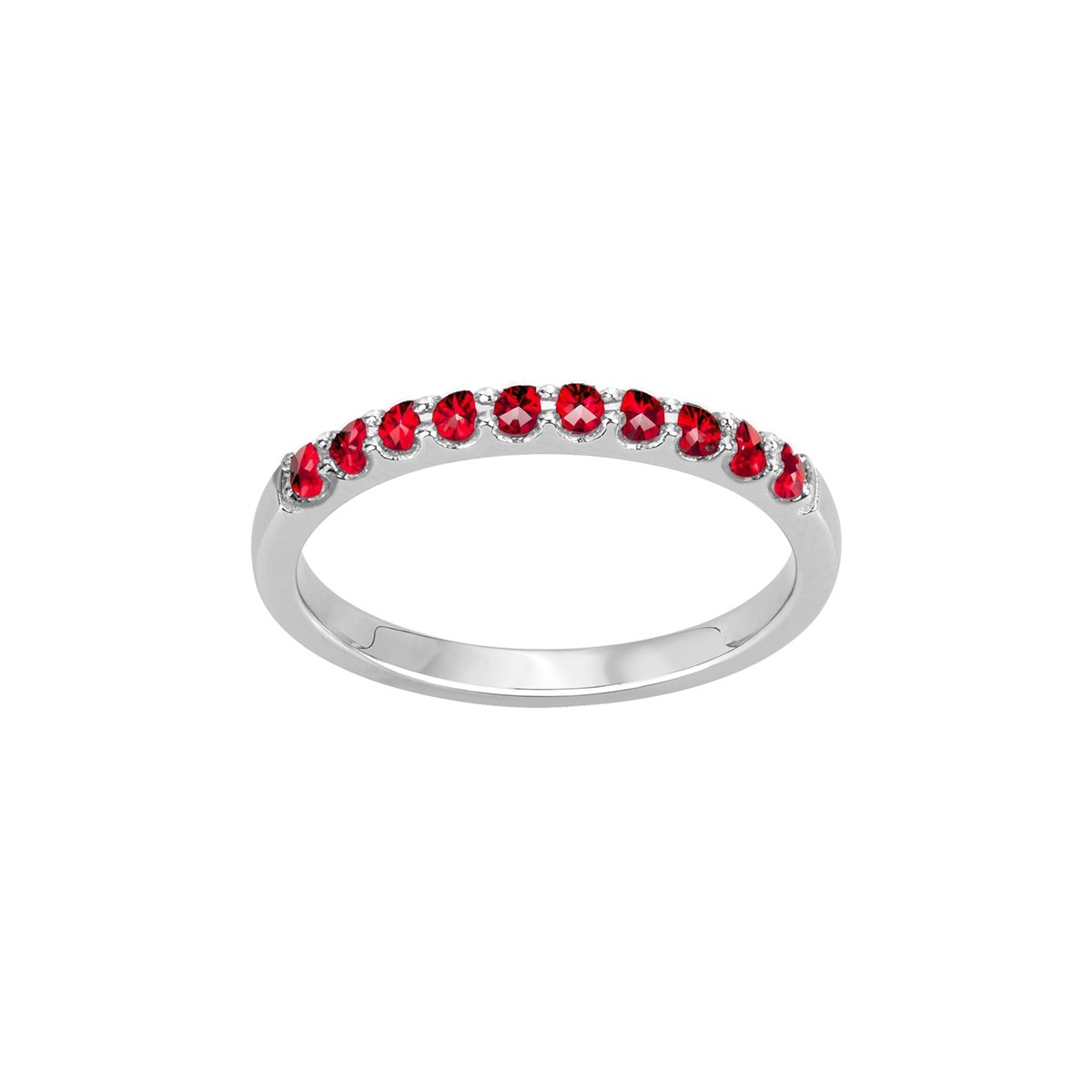 Bague en Argent avec oxyde de zirconium rouge rubis