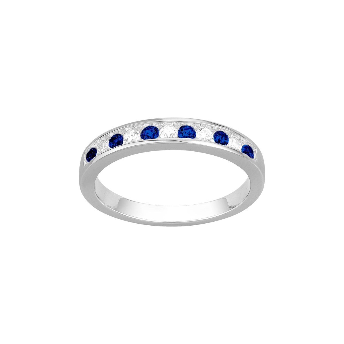 Bague en Argent avec oxyde de zirconium bleu saphir