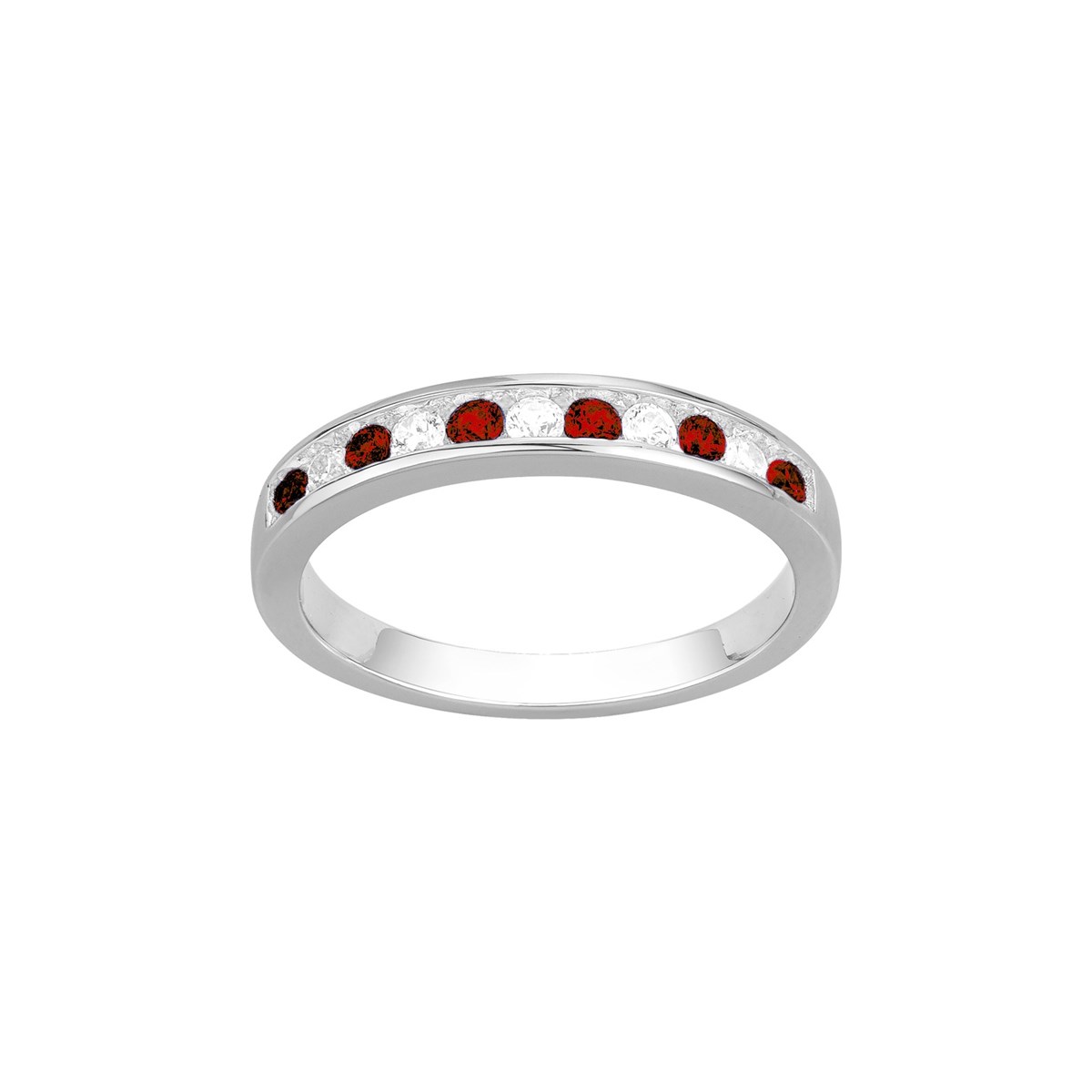 Bague en Argent avec oxyde de zirconium rouge rubis