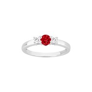 Bague en Argent avec oxyde de zirconium rouge rubis