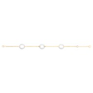 Bracelet souple multi-motifs Nora en Plaqué Or avec oxyde de zirconium blanc