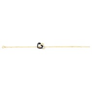 Bracelet souple mono-motif Aurora en Plaqué Or avec oxyde de zirconium blanc