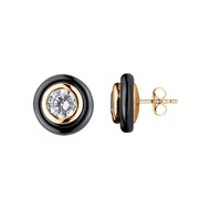 Boucles d'oreilles clous Sophia en Plaqué Or avec oxyde de zirconium blanc
