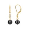 Boucles d'oreilles dormeuses Abigail en Plaqué Or avec oxyde de zirconium blanc - vue V1