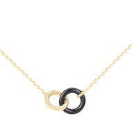 Collier mono-motif Brooklyn en Plaqué Or avec oxyde de zirconium blanc