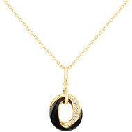 Collier mono-motif Nora en Plaqué Or avec oxyde de zirconium blanc