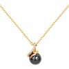 Collier mono-motif Layla en Plaqué Or avec oxyde de zirconium blanc - vue V1