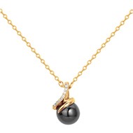 Collier mono-motif Layla en Plaqué Or avec oxyde de zirconium blanc
