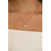 Collier mono-motif Abigail en Plaqué Or avec oxyde de zirconium blanc - vue V2