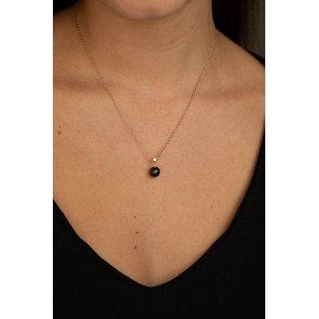 Collier mono-motif Abigail en Plaqué Or avec oxyde de zirconium blanc