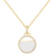 Collier mono-motif Evelyn en Plaqué Or avec oxyde de zirconium blanc