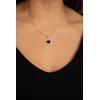 Collier mono-motif Evelyn en Plaqué Or avec oxyde de zirconium blanc - vue V2