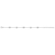 Bracelet souple multi-motifs en Argent avec oxyde de zirconium blanc