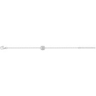 Bracelet souple mono-motif en Argent avec oxyde de zirconium blanc