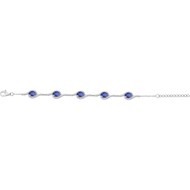 Bracelet en Argent avec oxyde de zirconium bleu saphir