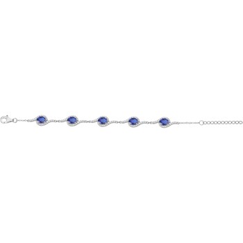 Bracelet en Argent avec spinelle bleu saphir