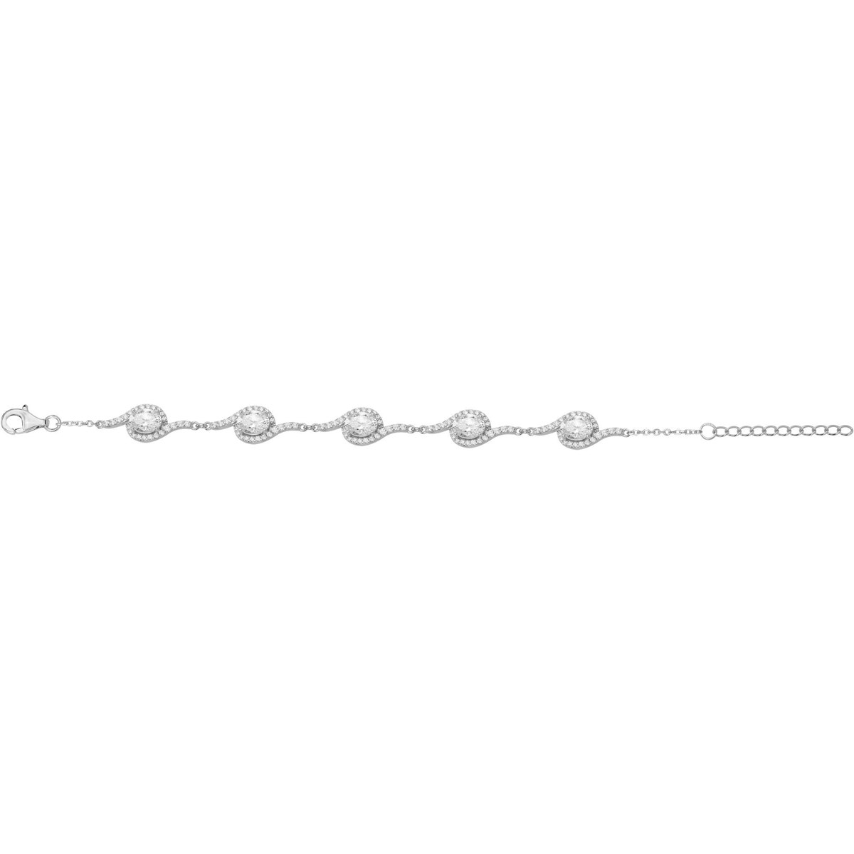 Bracelet en Argent avec oxyde de zirconium blanc