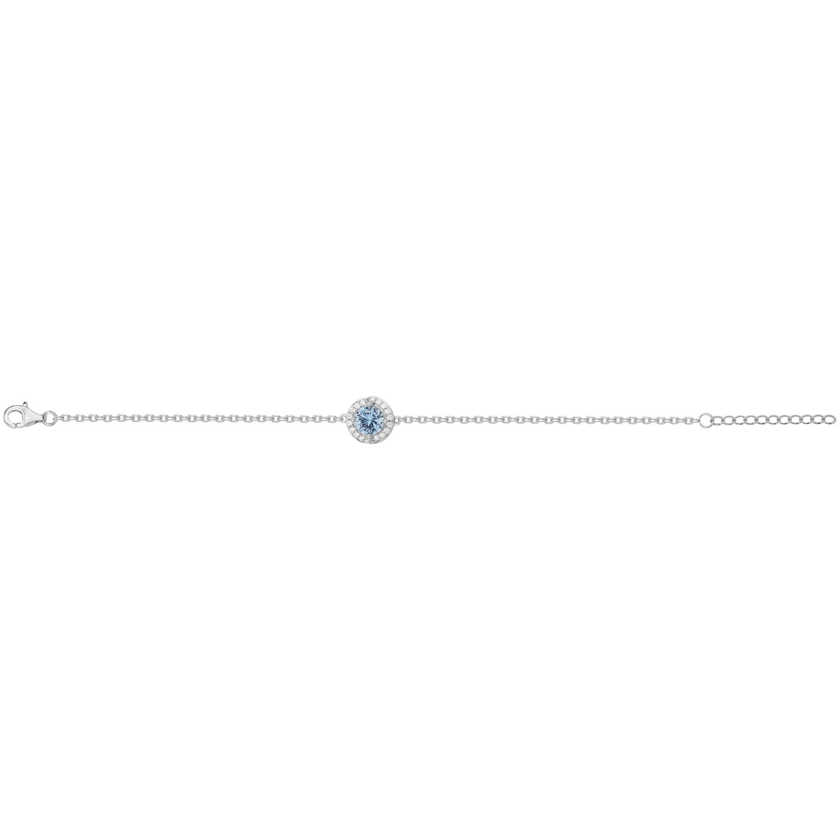 Bracelet en Argent avec oxyde de zirconium bleu topaze
