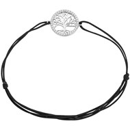 Bracelet souple sur cordon en Argent avec oxyde de zirconium blanc