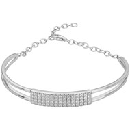 Bracelet semi-rigide en Argent avec oxyde de zirconium blanc