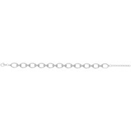 Bracelet souple multi-motifs en Argent avec oxyde de zirconium blanc